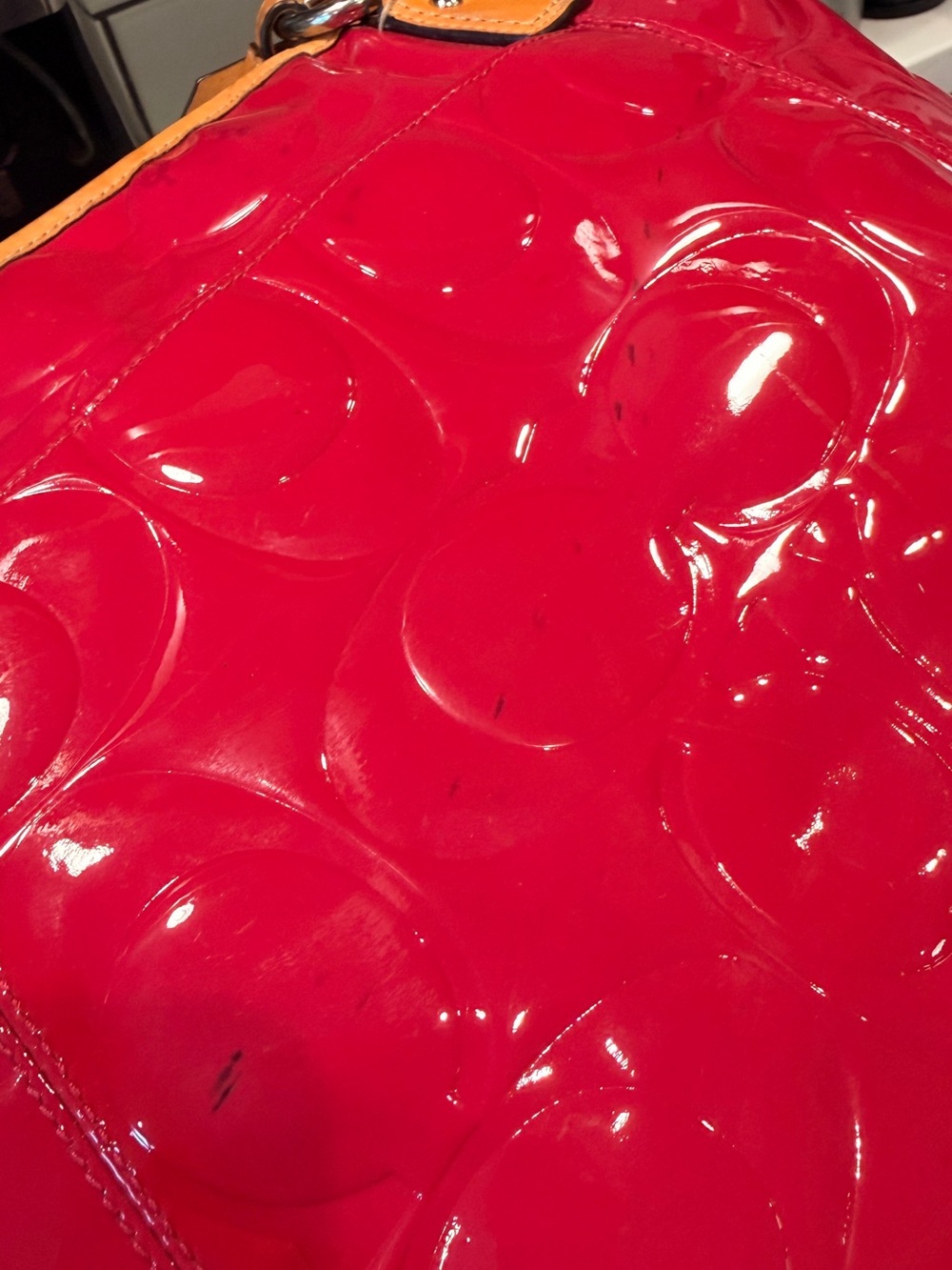 Coach Peyton 2012 Embossed Barbie Pink Patent Leather Crossbody Tote Bag - Picture 12 of 13